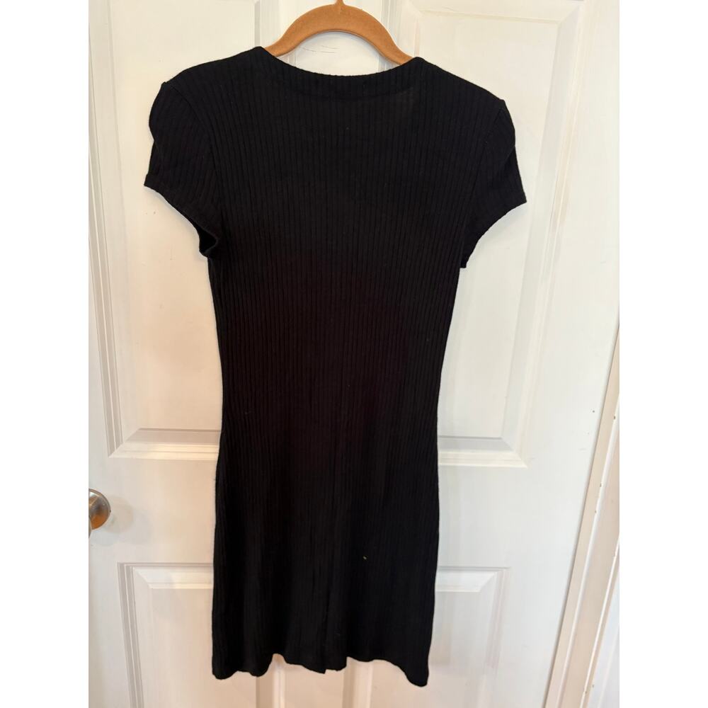 Reformation Black Ryder Ribbed Mini Dress Size S - Picture 3 of 16